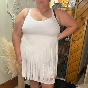 White fringe dress